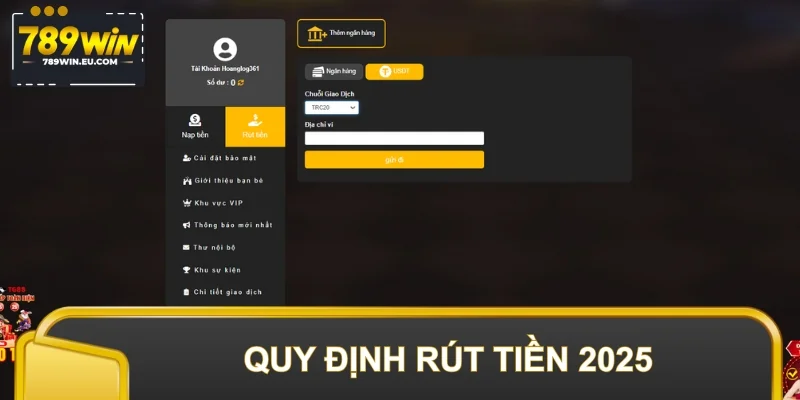 Quy định rút tiền 2025