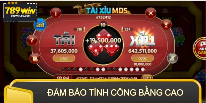 Tài xỉu MD5 được đảm bảo tính công bằng cao